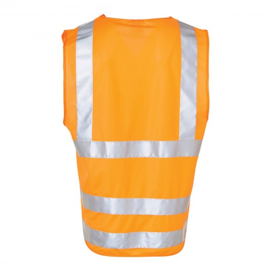 Hi Vis Safety Vests With ID Pocket Orange Back